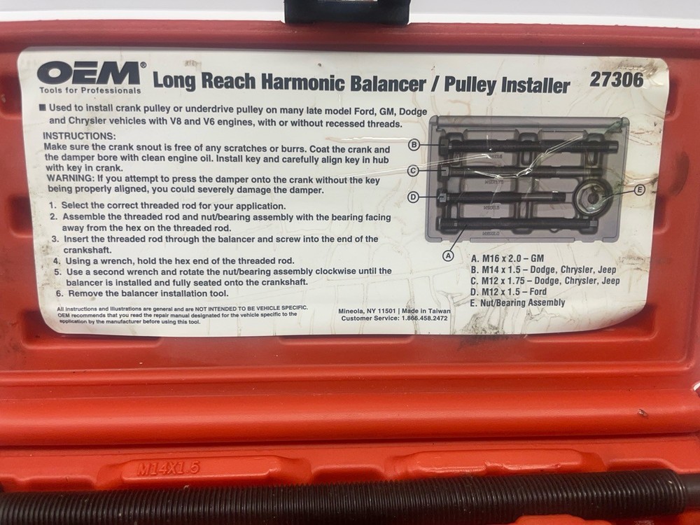 OEM TOOLS 27306 HARMONIC BALANCER PULLER (R7B016318)