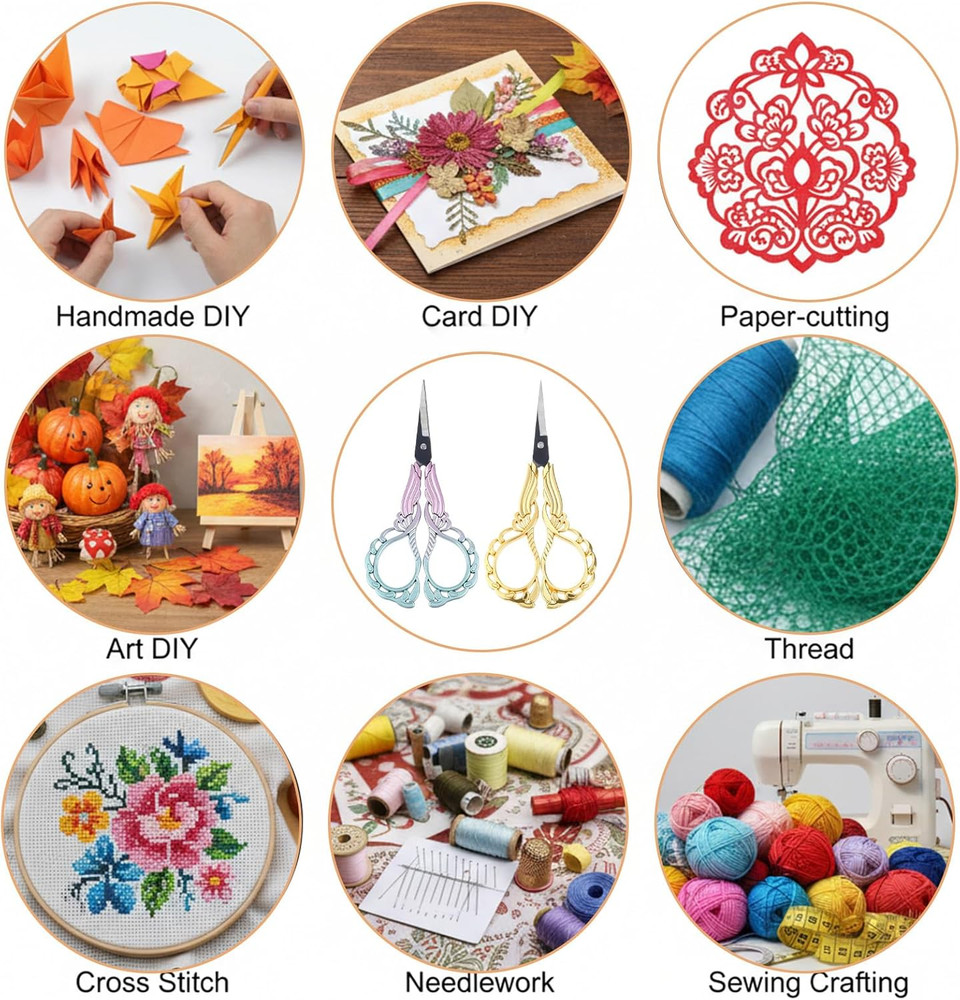 2PCS Sewing Embroidery Scissors, 4.5Inch Small Sewing Crafting Scissors Sharp