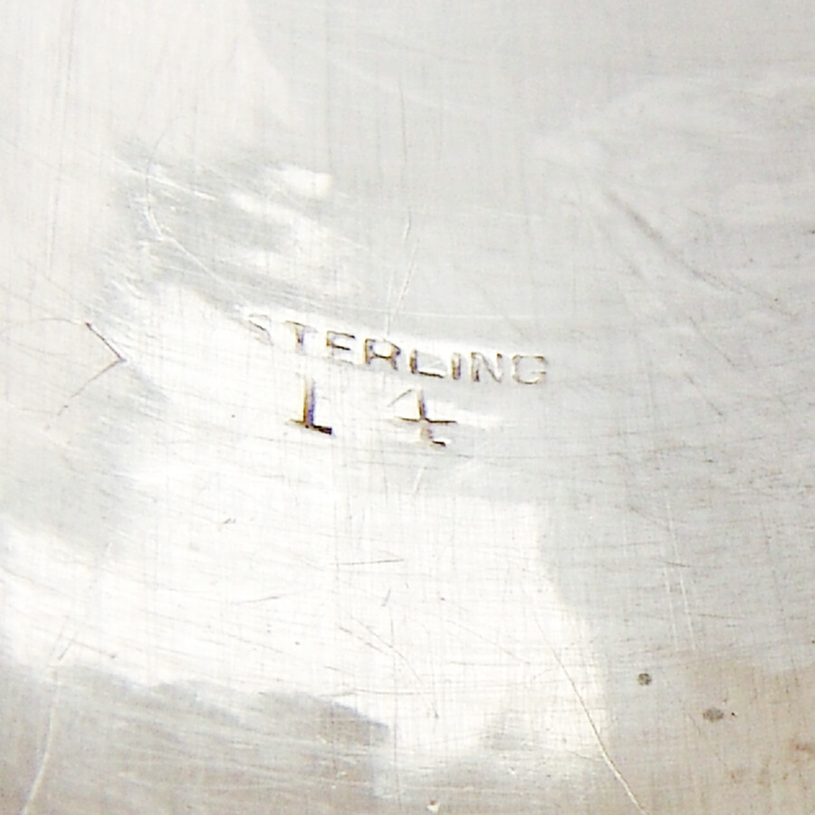 Leaf Border Napkin Ring Sterling Silver Mono GLS