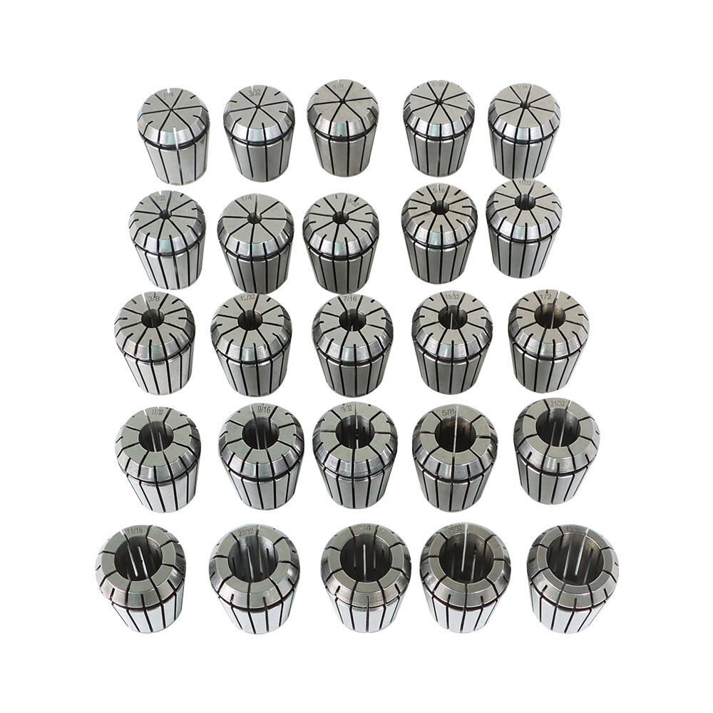 25 Pcs Collet Set ER32 Collet Chuck 1/16" - 3/4" Holder Spring Collet Set