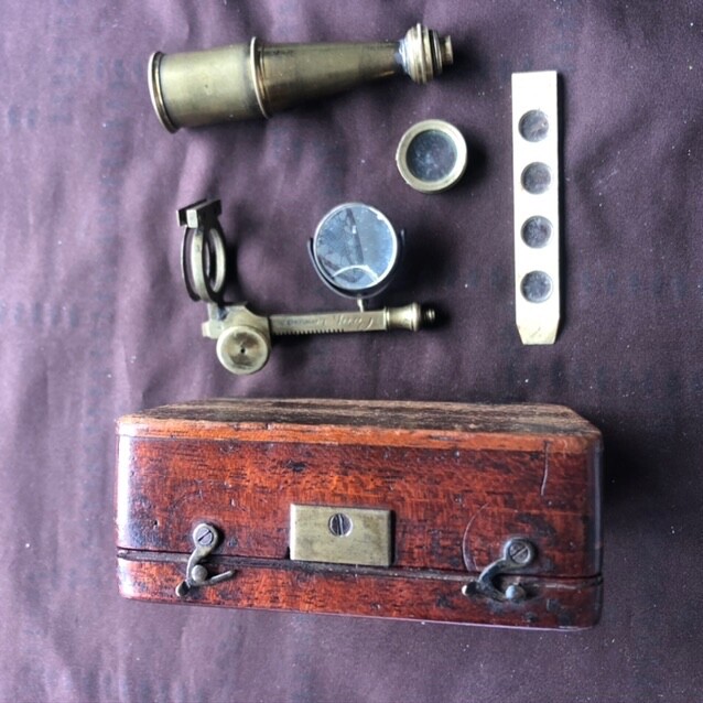 Antique Cary’s pocket microscope, c 1800
