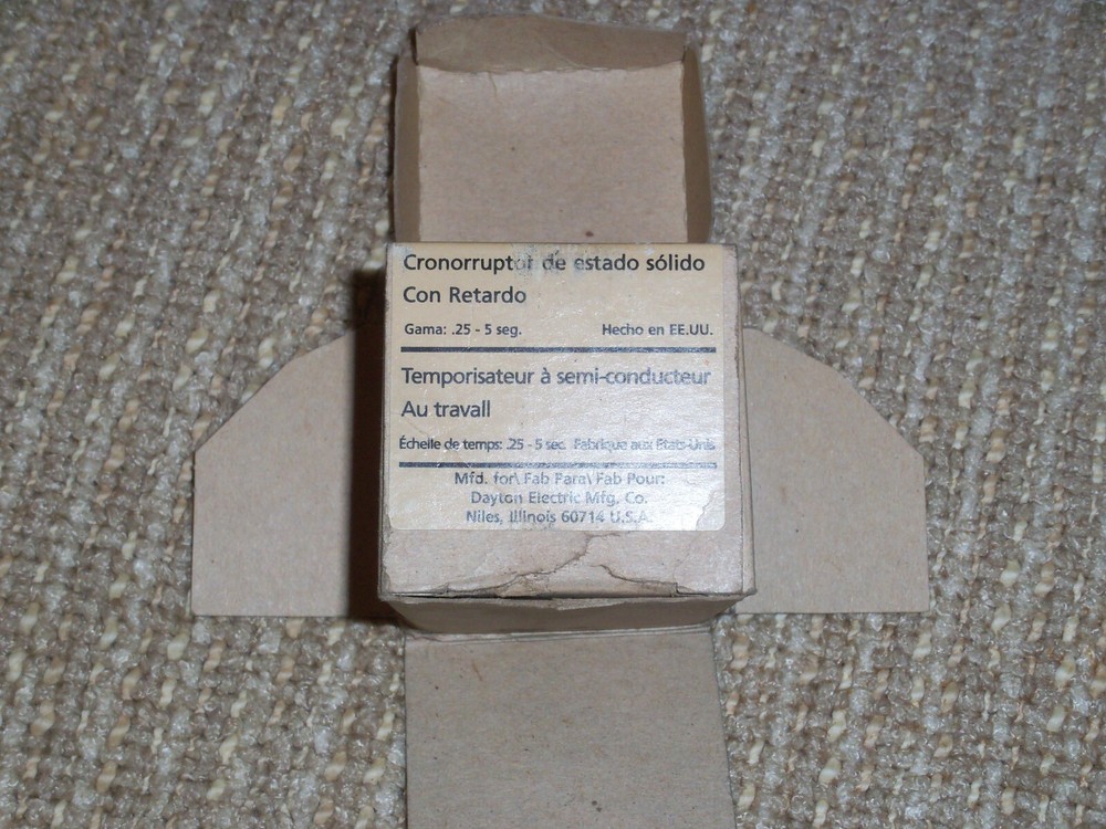 Dayton 2A560 Encapsulated Timer Relay, 1A, Solid State, Pins: 2