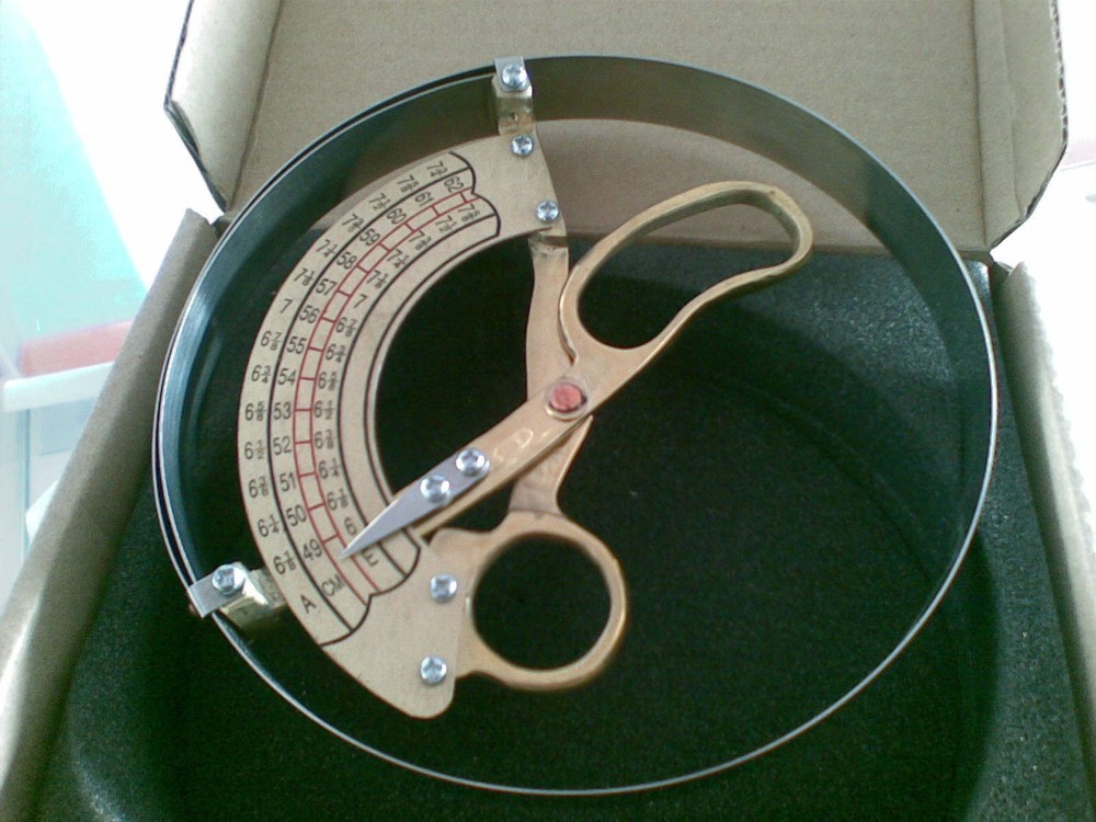 Scissor Type Ring Compass Cap Hat Size Measuring Tool Hand Held Millinery Sizer