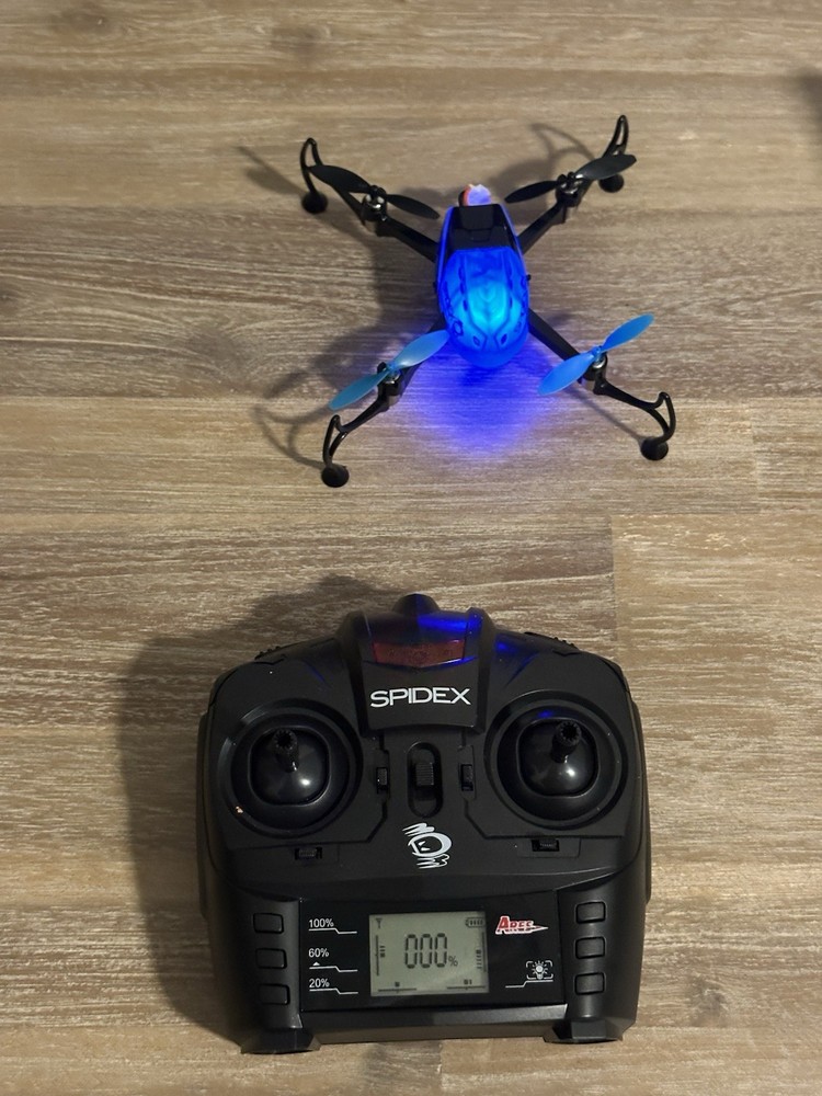 Spidex 3D RTF Micro Quad Drone Blue Ares RC Powers On Untested