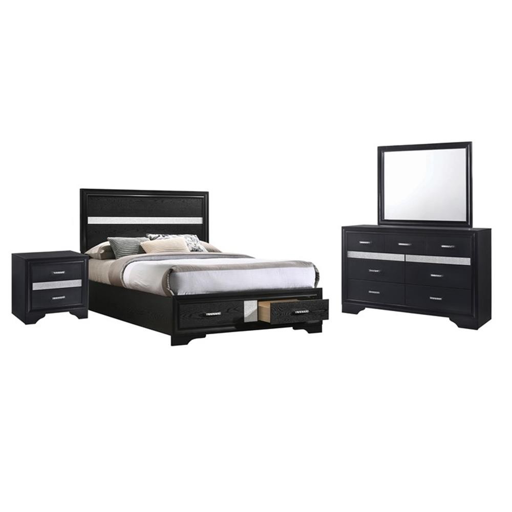 Miranda 4-piece Full Bedroom Set Black