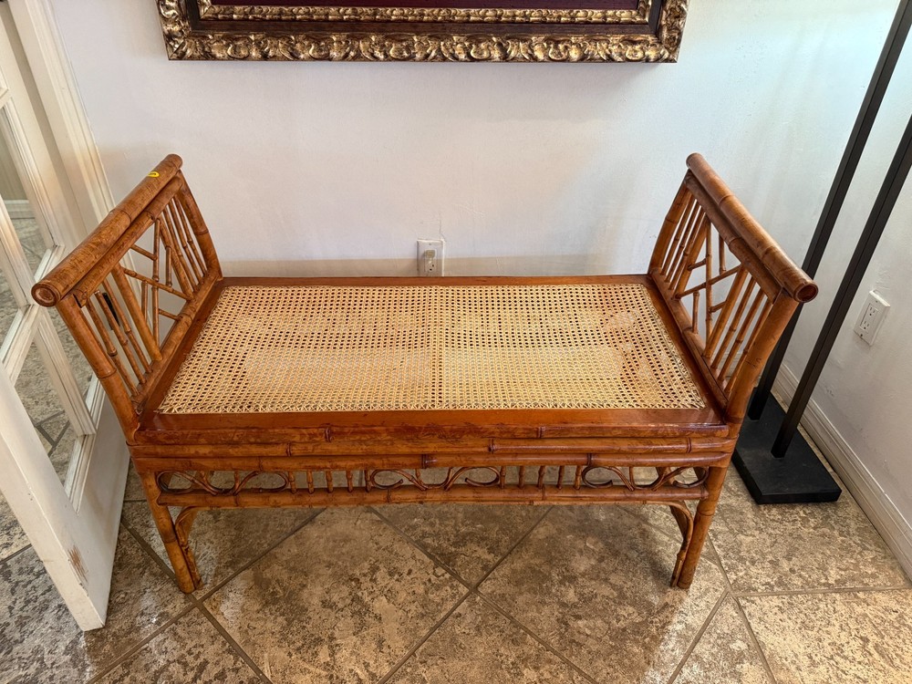 CHINESE CHIPPENDALE BAMBOO BENCH
