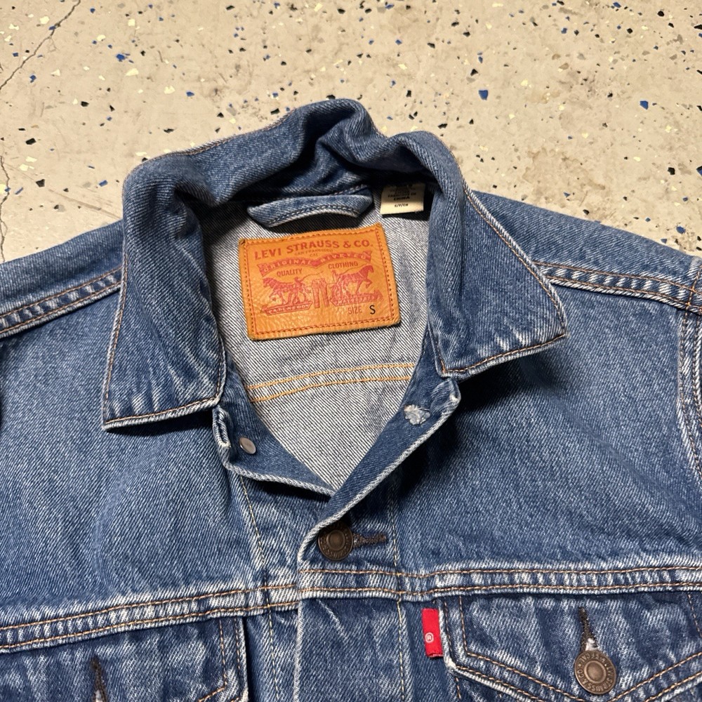 Levi’s denim trucker jacket with sleeve patches