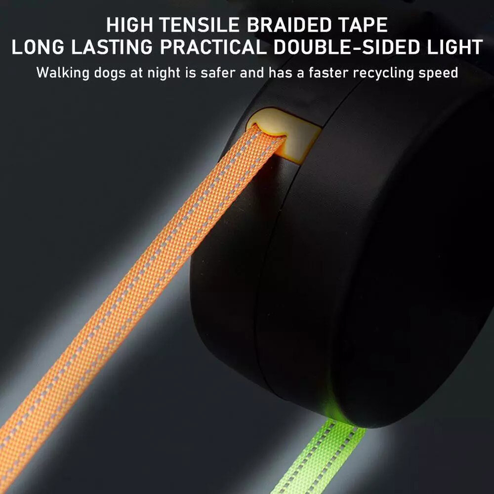 Retractable Dual Pet Leash Lead 360 Swivel Reflective Double Dog Walking Leashes