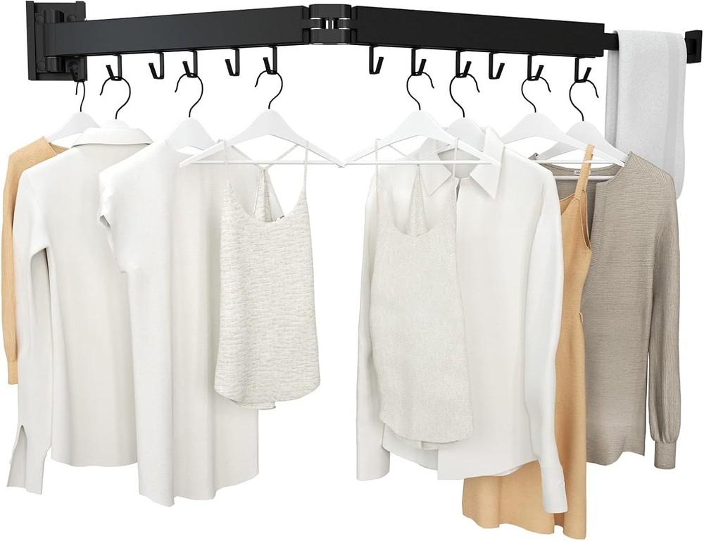 Clothes Drying Rack Wall Mounted Laundry Drying Rack Upgrade 3-Fold Foldable