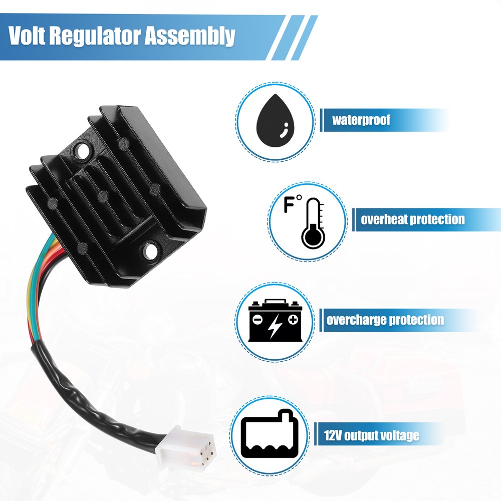 Voltage Regulator Rectifier Replacement for ATV for CG 125cc Black 1 Pcs