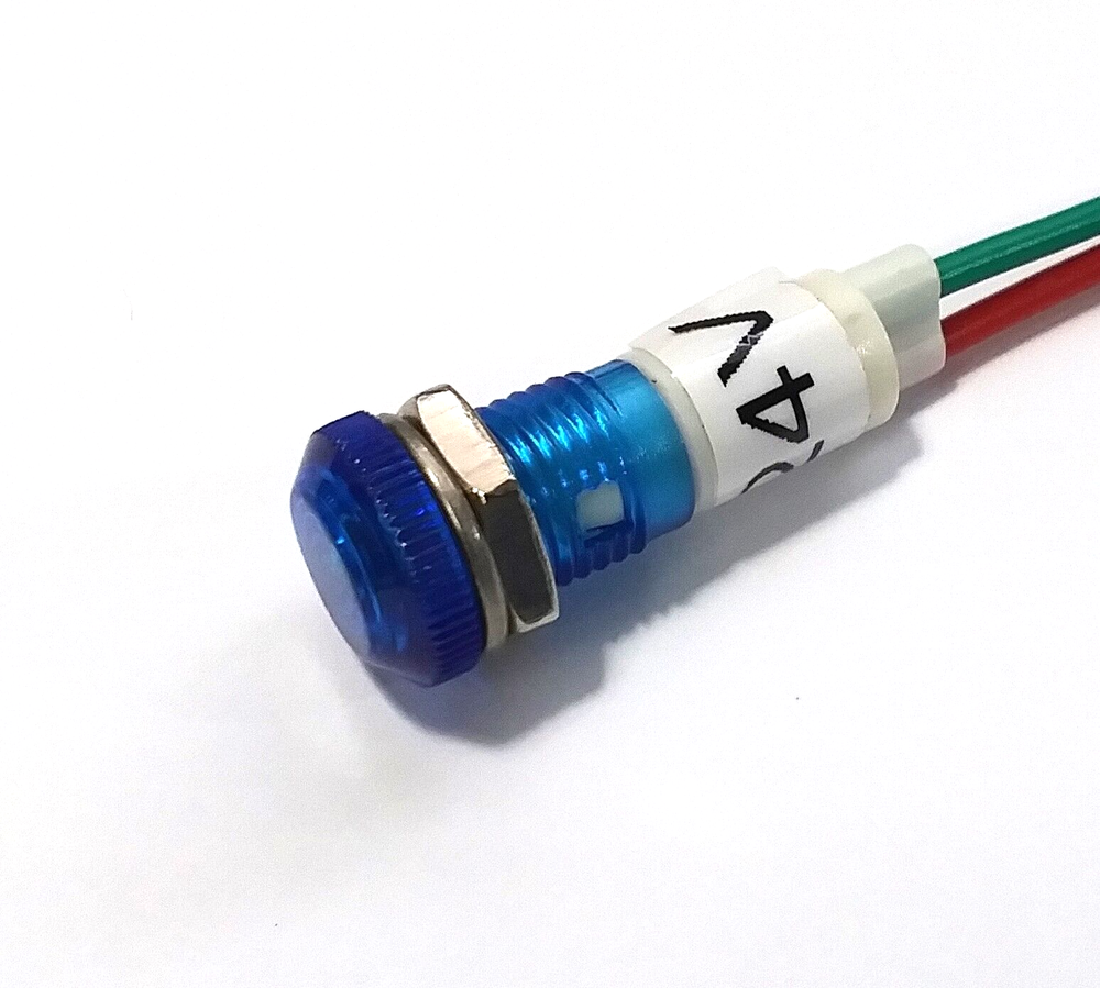 BBT 24 volt Waterproof Blue LED Low-Profile Indicator Light
