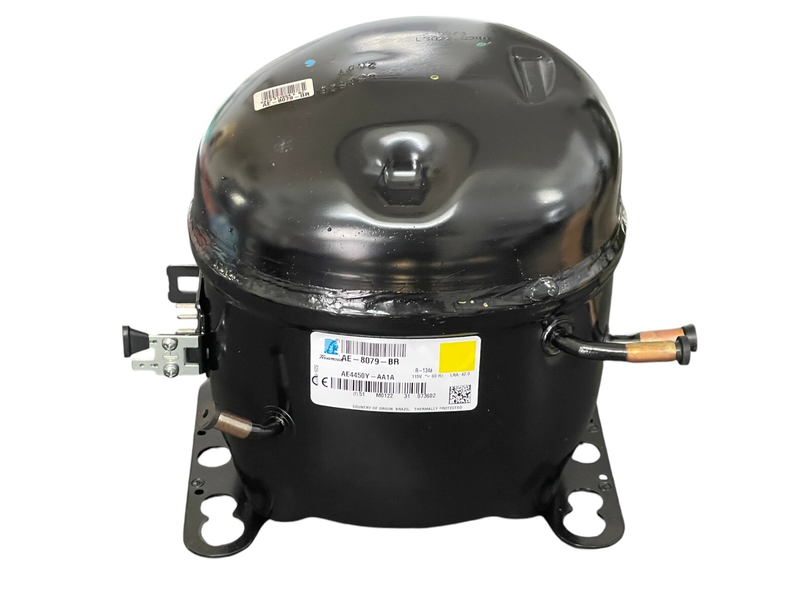 Tecumseh AE4450Y-AA1A Compressor 1/2 HP 115V/1PH/60HZ BTU/H=5450 3TUBES R134A