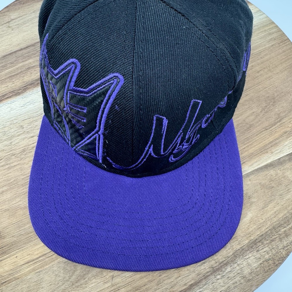 Transformers Megatron 2012 Black/Purple Snap Back Cap Hat Wool Blend OSFA EUC