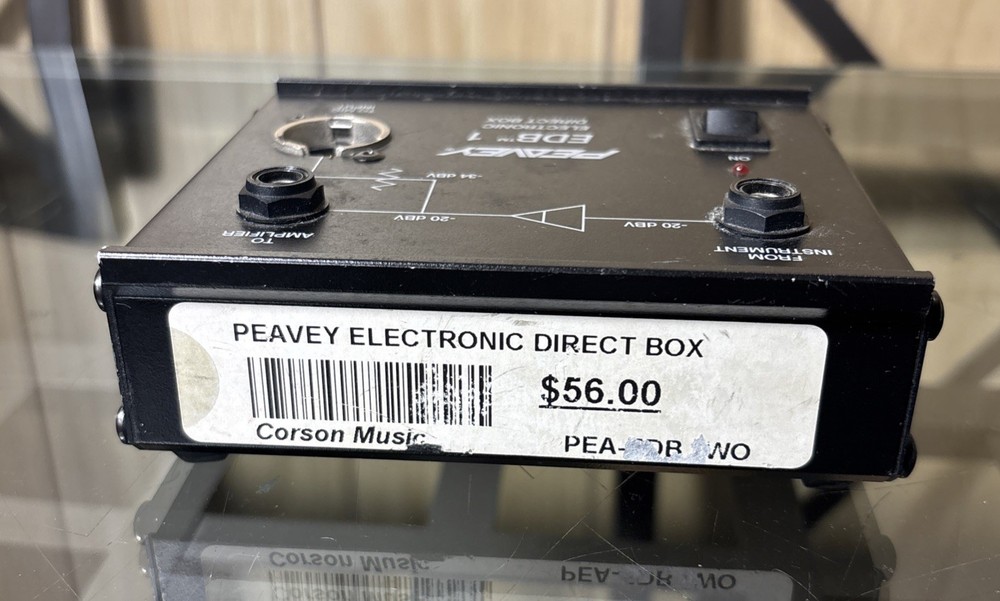 Peavey EDB-1 Direct Interface Box, Black, DI, AC Adapter Not Tested
