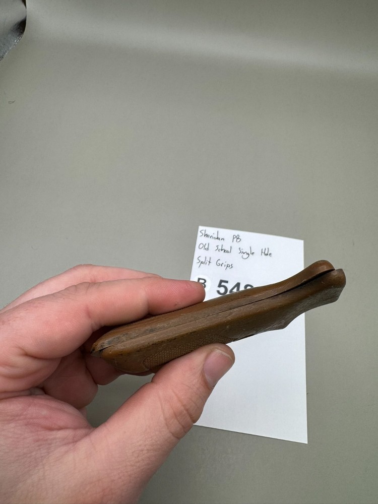 Sheridan PB Old School Single Hole Split Grips-Brown