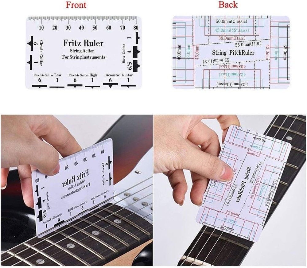 Notched Guitar Neck Straight Edge Ruler and String Action Tool for Guitar Setup