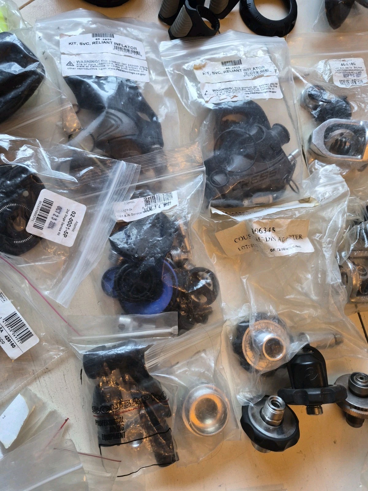 Huge Lot of Scuba Diving Equipment - Mares, Oceanic, Atomic, Apollo & More! Read