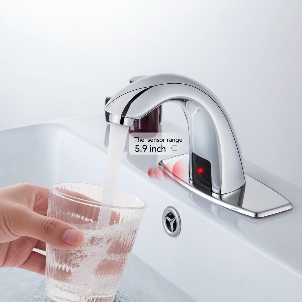 Commercial Automatic Sensor Touchless Bathroom Sink Faucet, Motion Activated