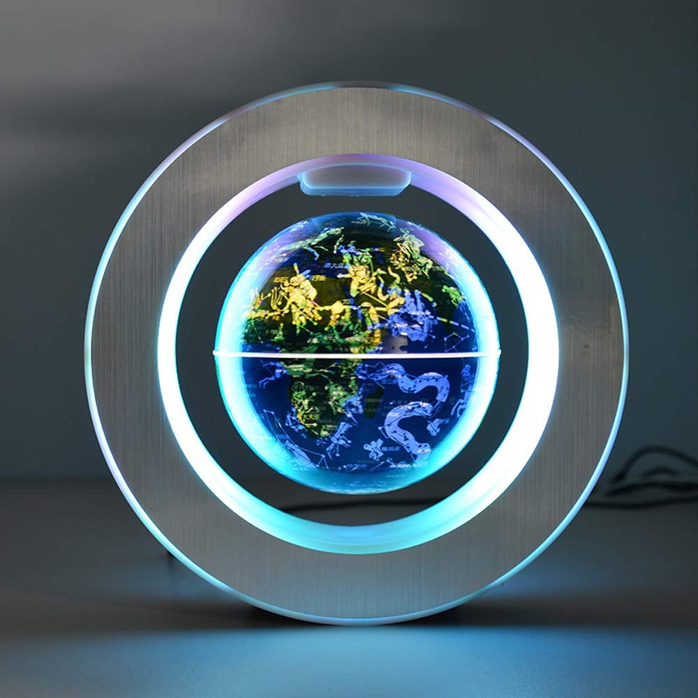 Magnetic Levitation Floating World Map with Constellations LED Light Globe 2...