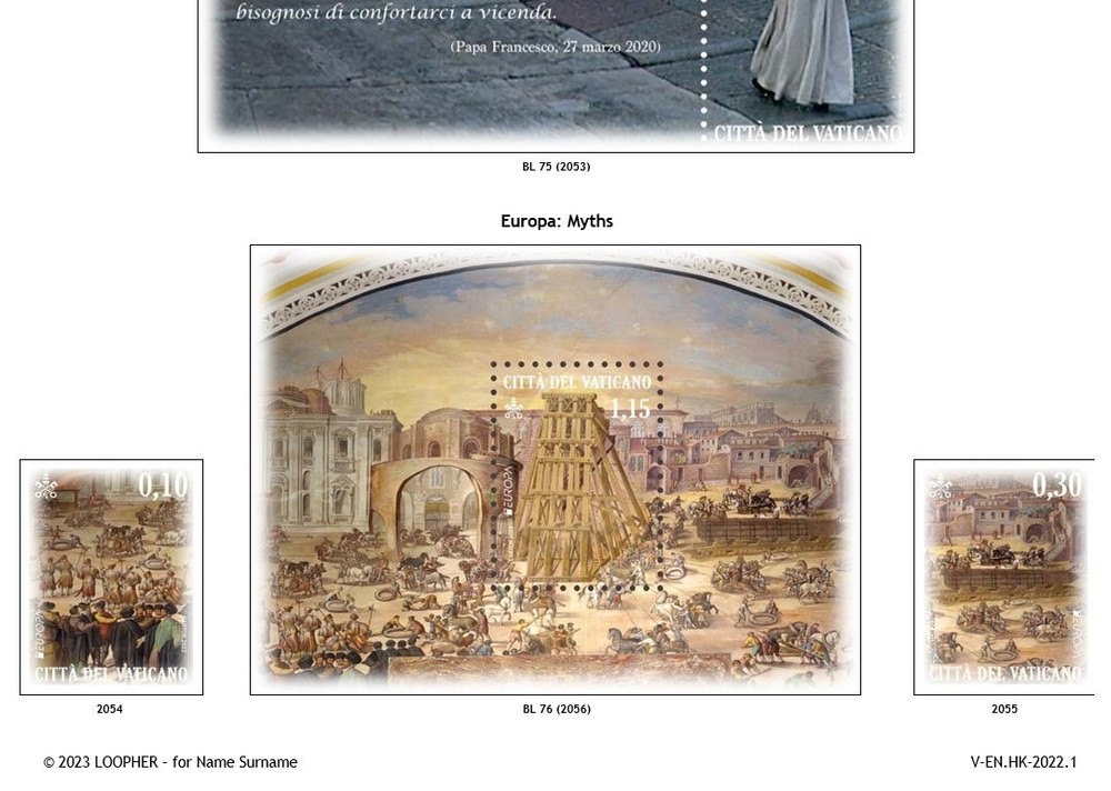 [VE-008] VATICAN CITY Digital Stamp Album [1929-2022, 246 pages] with Info-Pages