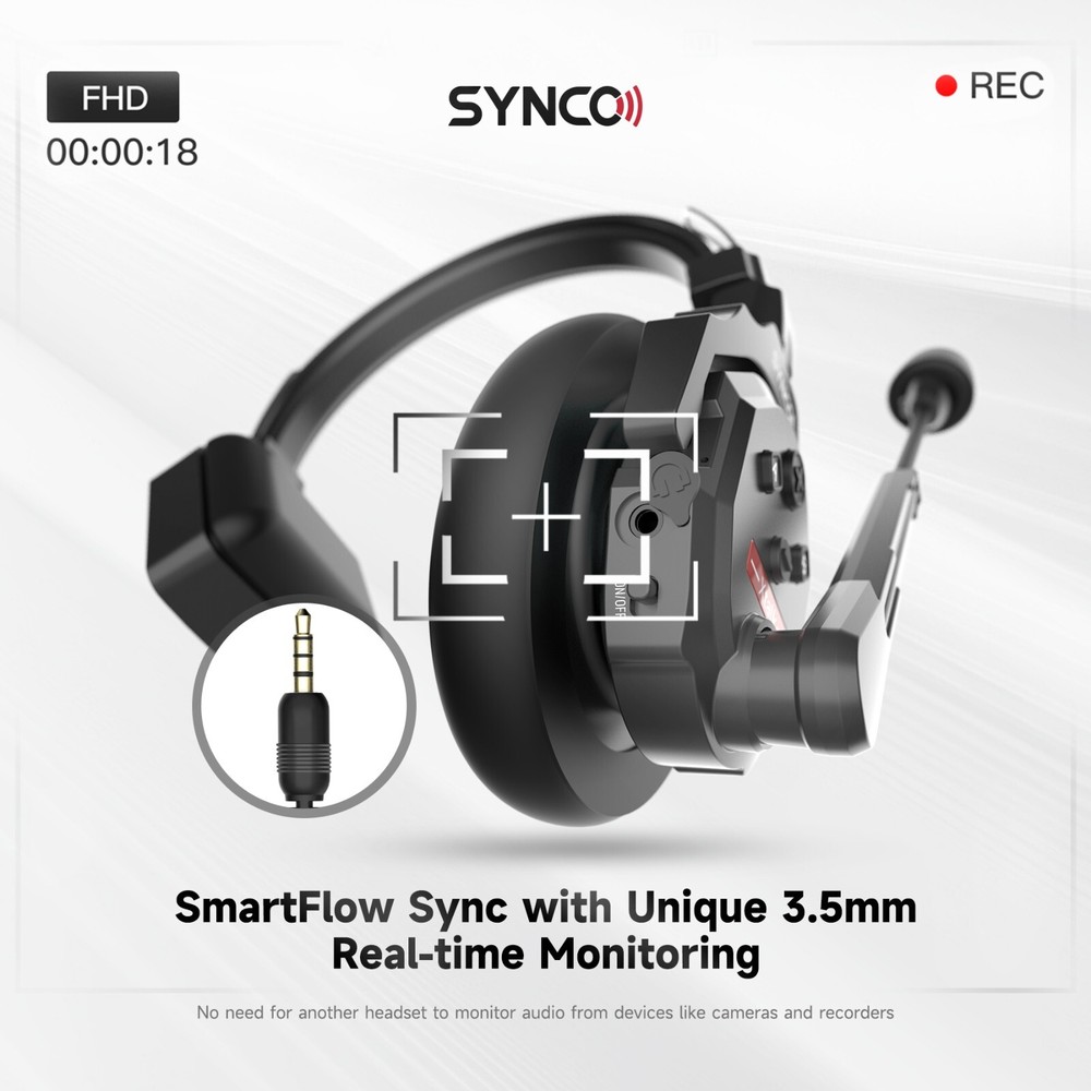 SYNCO Xtalk X2 Wireless Intercom System 2.4G Communication Headset With Battery