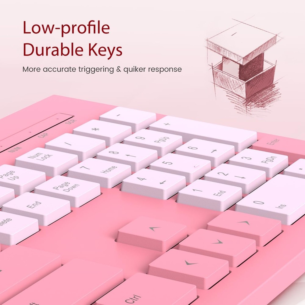 Wired Keyboard, Ultra-Thin USB Wired Computer Keyboard, Low-Profile Keys, Spi...