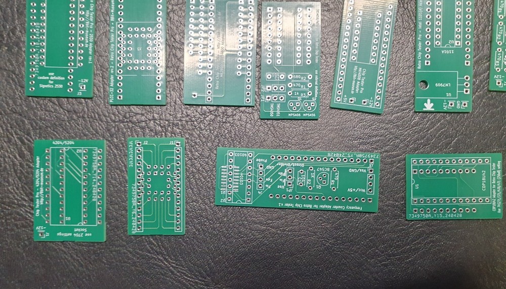 Db1734 RCT Retro Chip Tester Accessory Boards 15 different PCB