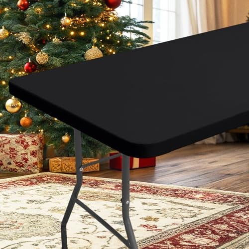 Rectangle Table Cloth Cover, Waterproof 72" x 30" (Rectangular) 1 Black