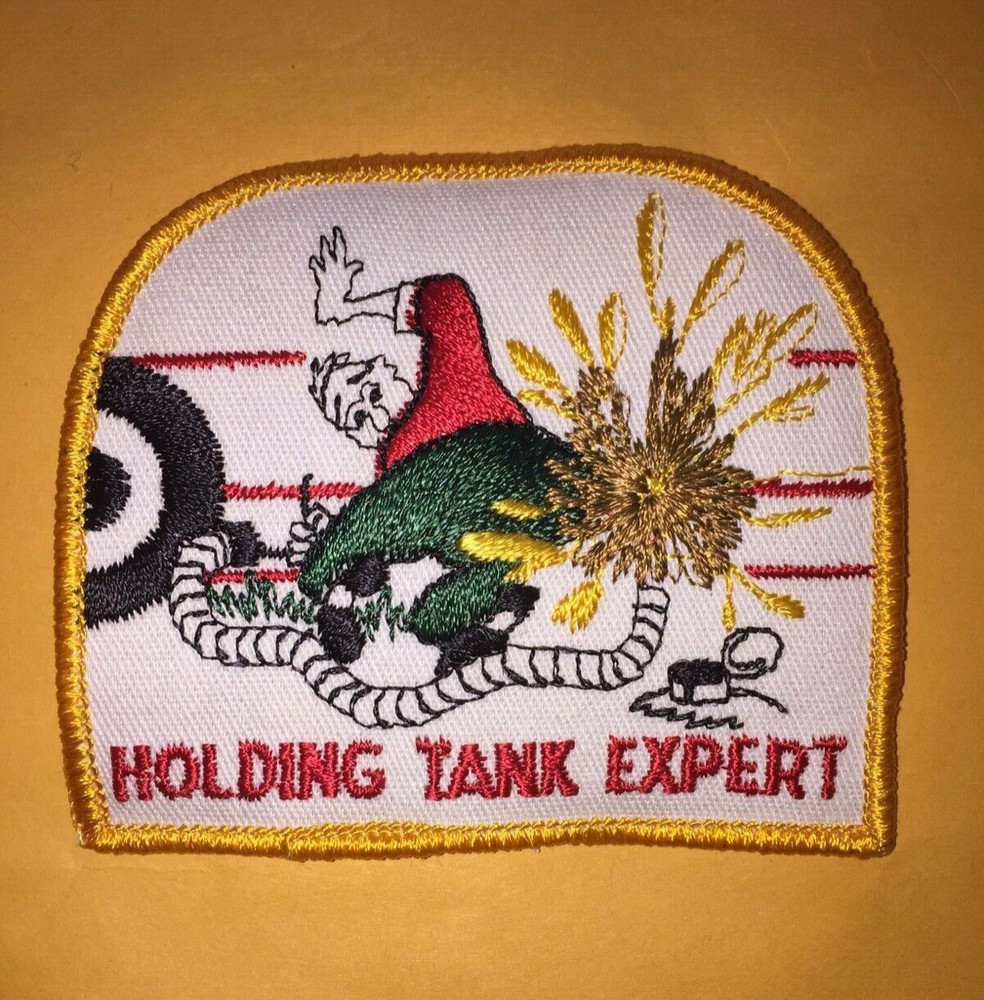 Vintage Camping patch, Camper Rv patch, Holding tank expert patch