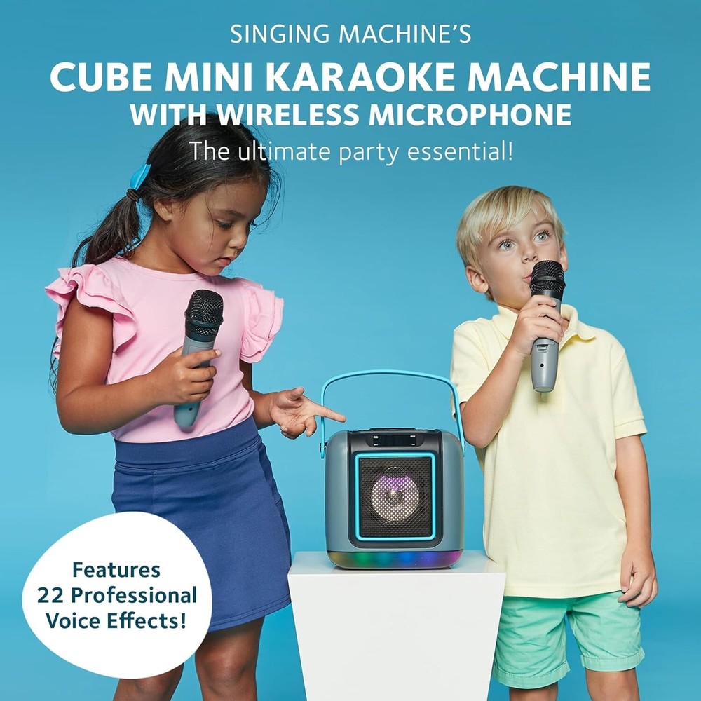 Singing Machine Cube Bluetooth Karaoke System with Wireless Microphone
