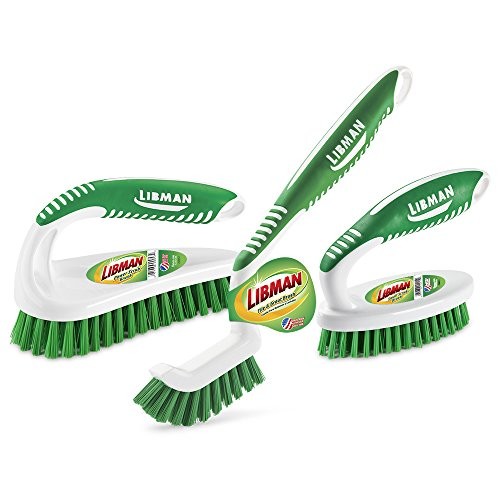 Scrub Kit: Three Different Durable Brushes for Grout, Tile, Bathroom,