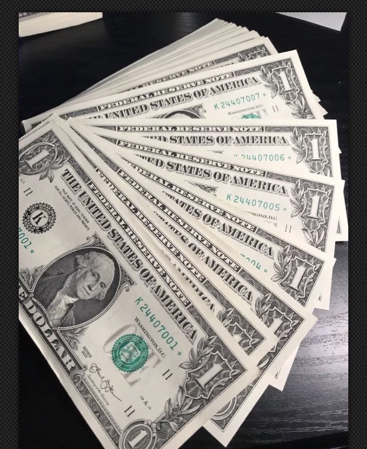 ✯ 1 STAR REPLACEMENT NOTE $1 Circulated Uncirculated Dollar Bill Not Consecutive