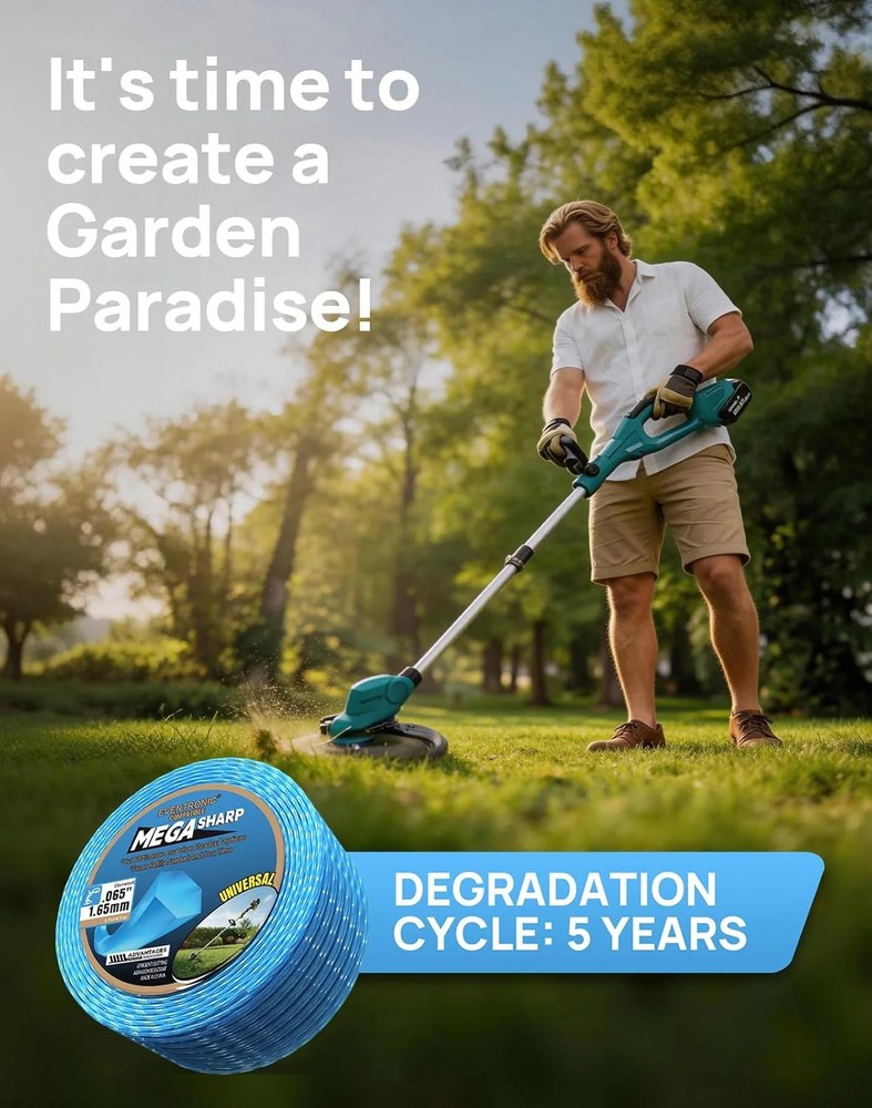 Weed Eater String, 0.065'' 340FT Weed Wacker String, Hexagonal Heavy Duty String