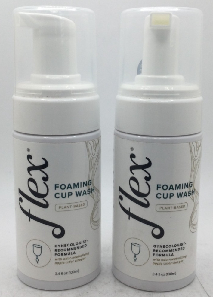 Flex Foaming Cup Wash, Foaming Cleanser, Plant Based, 3.4oz (2PK)