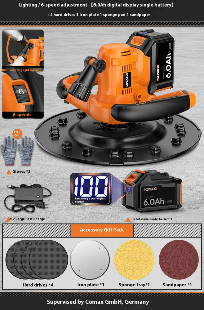 Cement Mortar Rechargeable Hand-held Wall Smoothing Machine Wallpolishingmachine