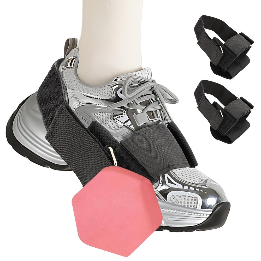 2PCS Dumbbell Foot Attachment, Adjustable Tibialis Trainer, Black Ankle Strap...