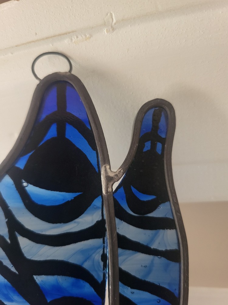 Vtg Stained Butterfly Suncatcher