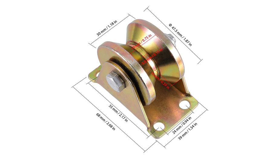 4 Pack 2" Sliding Gate Roller Steel V Type Wheel Solid Type, V-Groove Caster for