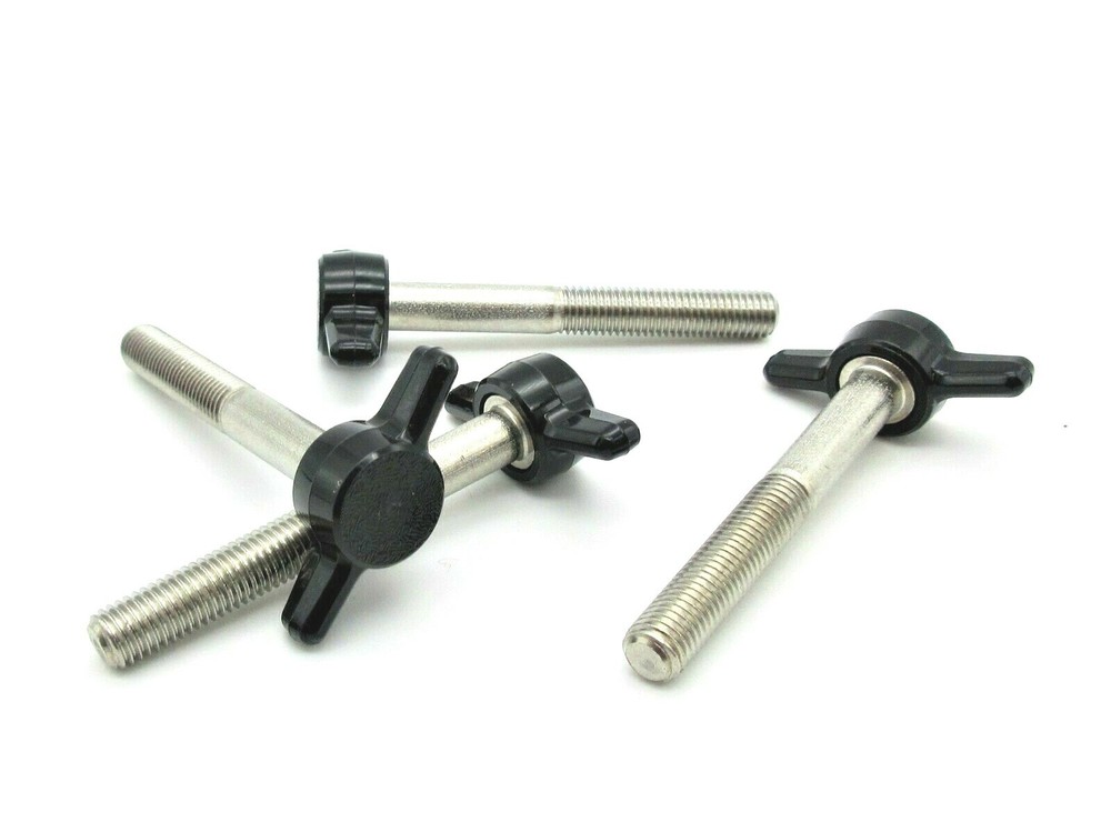 1/4-28" Fine Thread Thumb Screws Tee Knobs Various Colors & Sizes 4 per Pack