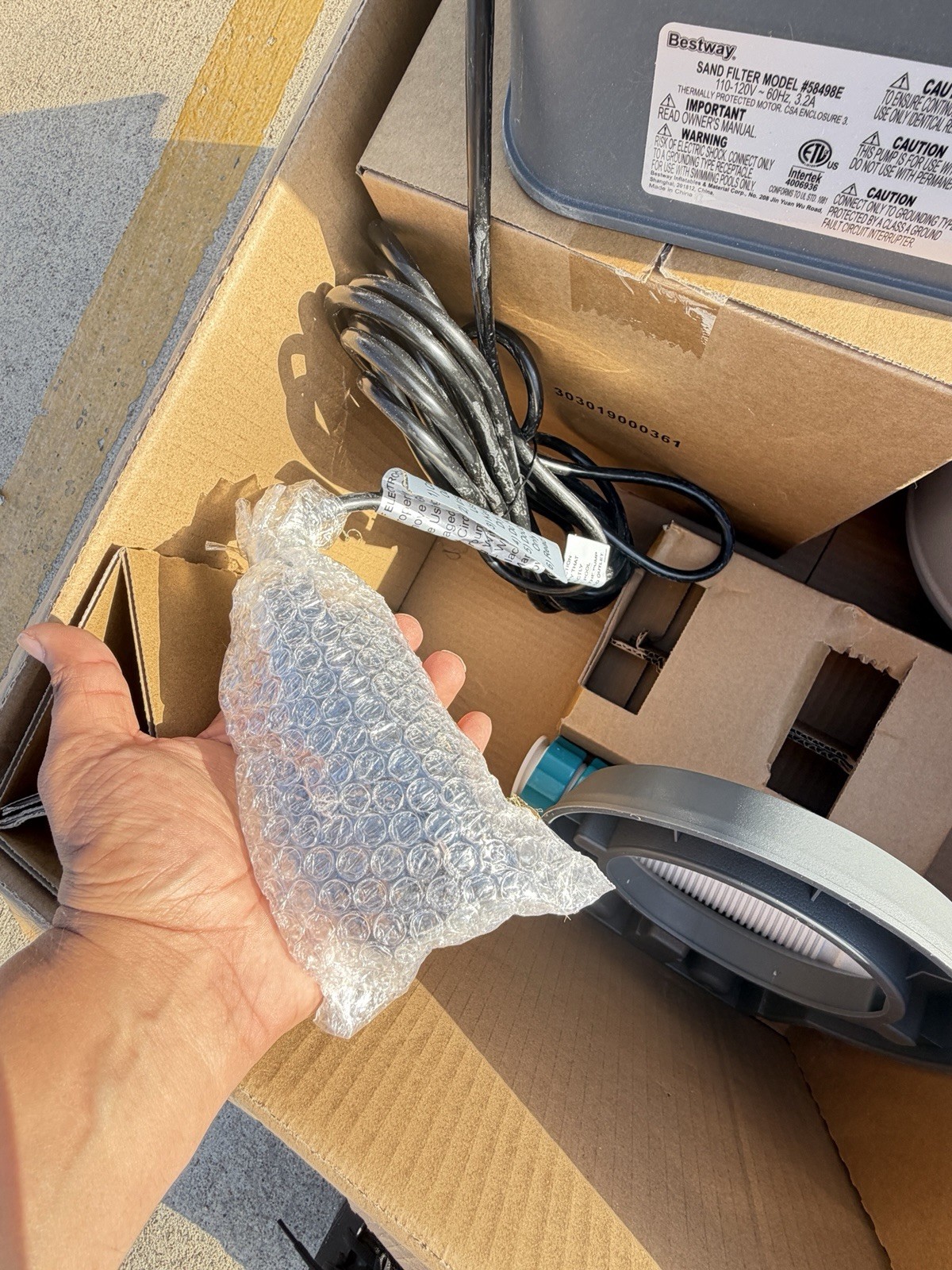 Used Bestway 58498e 1500Gallon Sand Filter PumpFor Above Ground Swimming