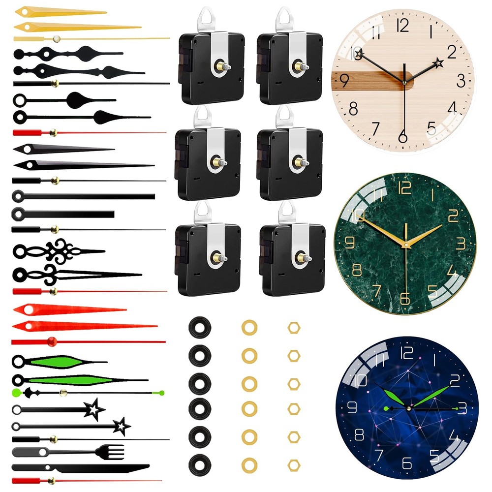 6 PCS High Torque Quartz Clock Movement Mechanism Replacement Clock Kit with ...