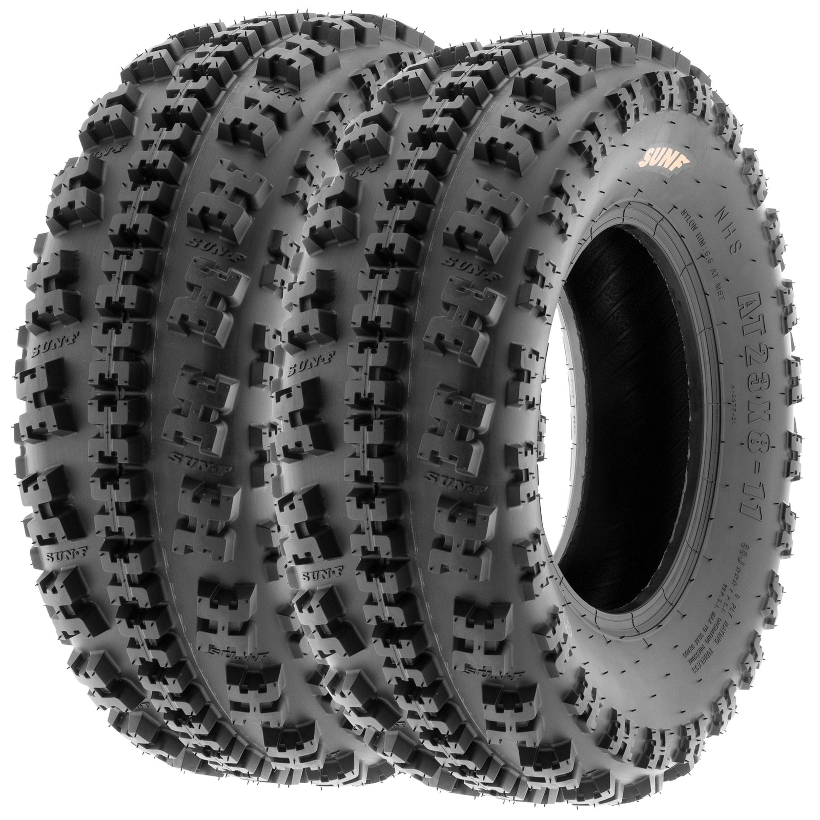 Set of 4, 21x7-10 & 20x10-9 Replacement ATV UTV Trail 6 Ply Tires A027 by SunF