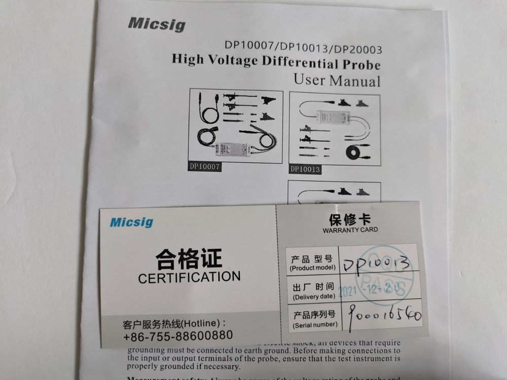 Micsig DP10013 Oscilloscope High Voltage Differential Probe