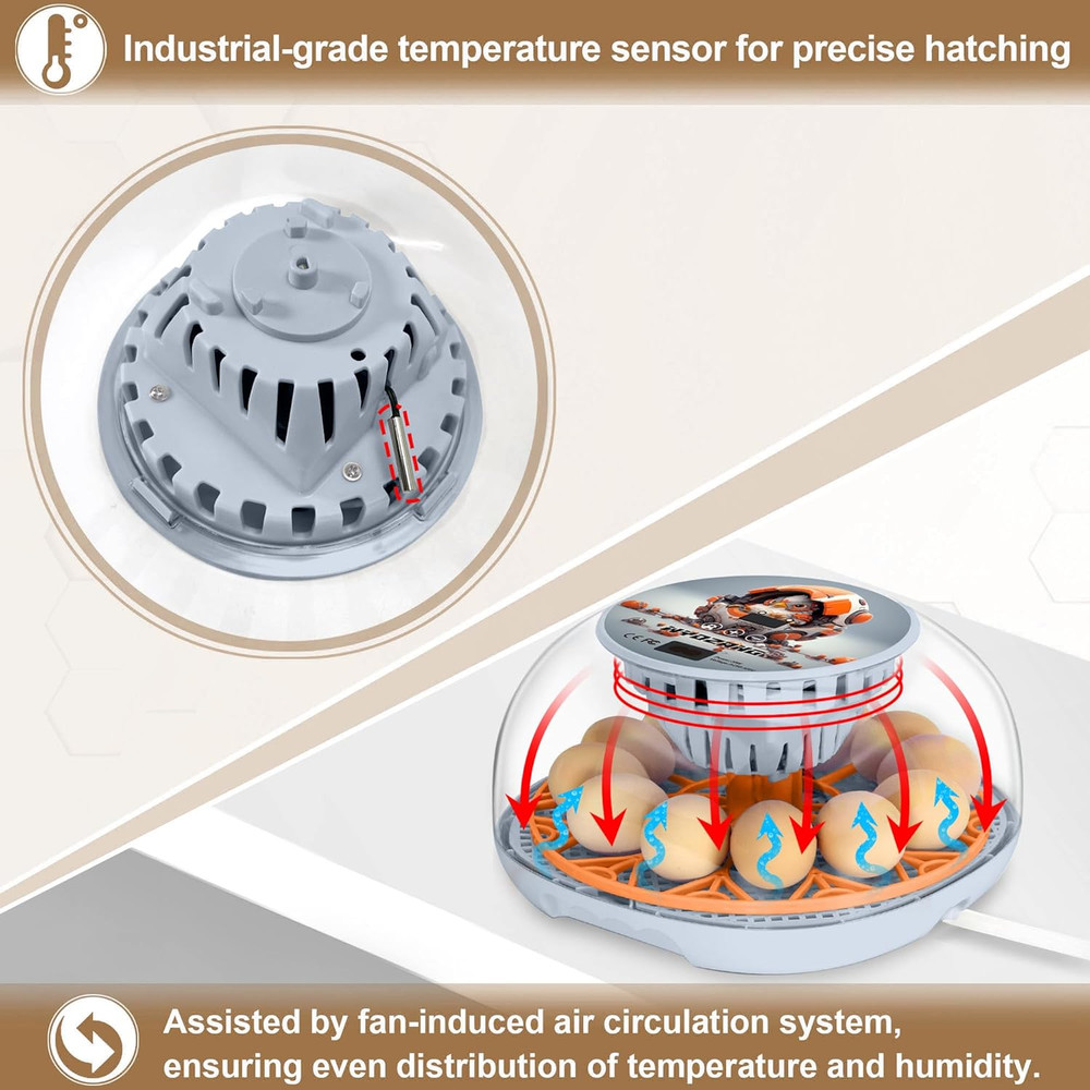 Smart Chicken Incubators for Hatching Eggs with Automatic Turner Small Poultry D