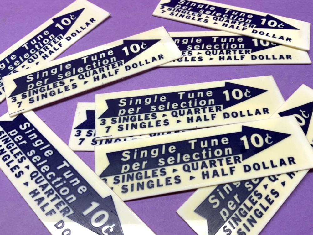 9 Seeburg V200 Jukebox 10 Cent EP Selection Program Drum Pricing Window Inserts