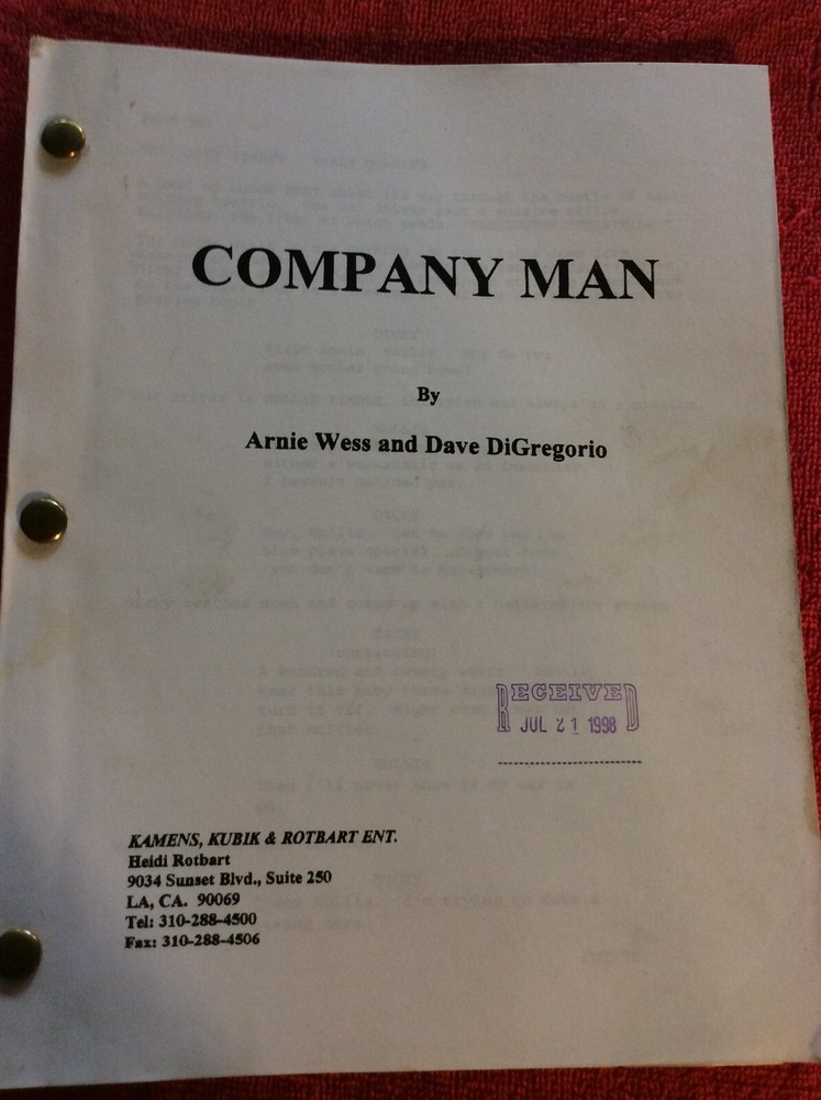 ORIGINAL SCRIPT COMPANY MAN ARNIE WESS DAVE DIGREGORIO