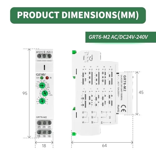 10A MultifunctionTimer Relay 10 Funcitons Time Delay AC/DC24V-240V Grt6-m2