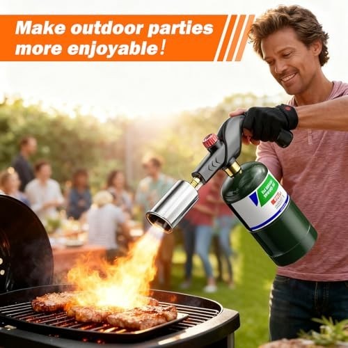 Adjustable Propane Torch with Flame Control for BBQ, Steak, Campfire & Charcoal