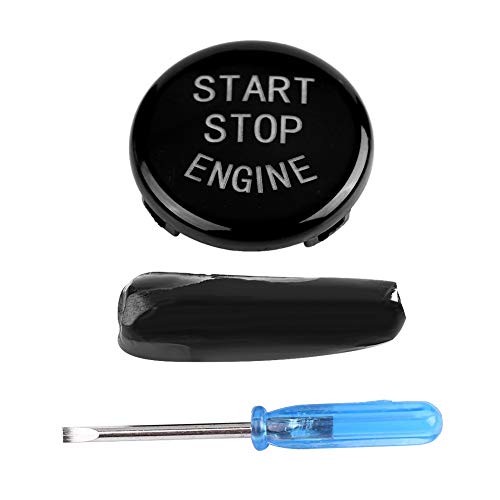Push Button Switch, Car One-Key Start Button Engine Ignition Switch Cover Black