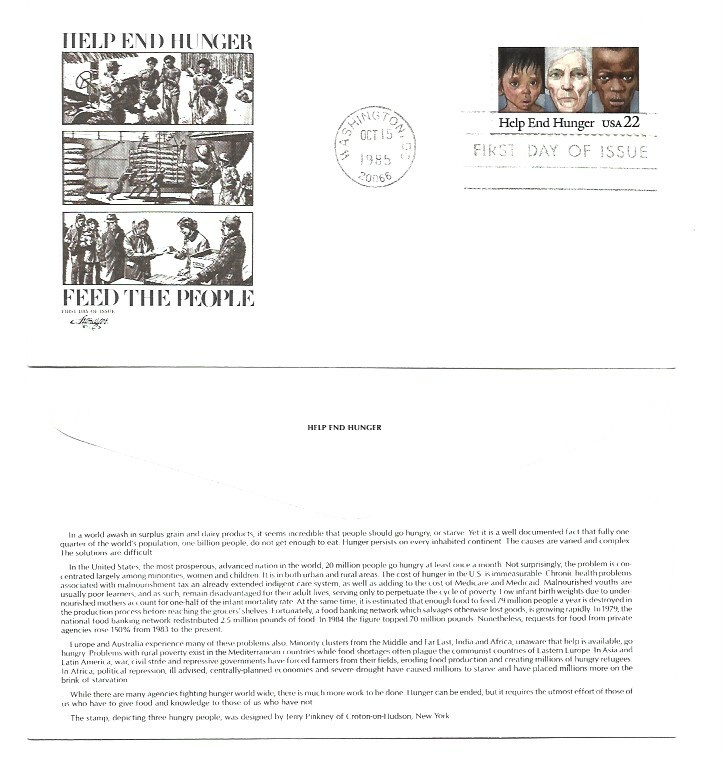 2164 Help End Hunger Artmaster FDC